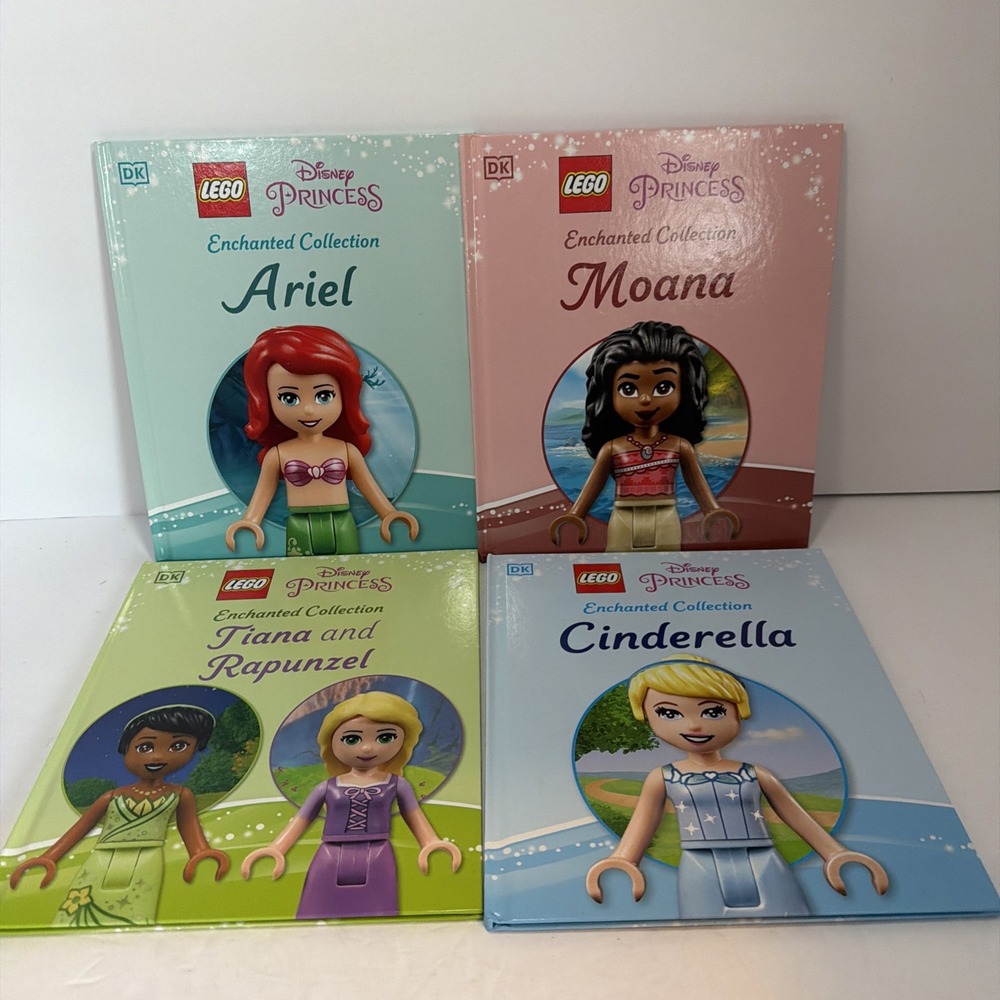 lego book set disney princess Set Of 4 Ariel Moana Cinderella Tiana & Repunzel